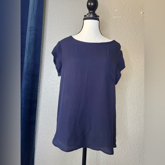 Joie 100% Silk Dark Blue Blouse with front pocket | Size S - Picture 1 of 6